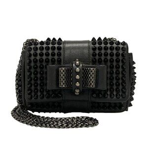 CHRISTIAN LOUBOUTIN Sweet Charity Black Leather Shoulder Bag